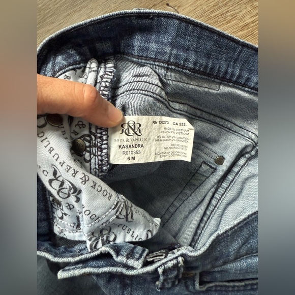 VTG Rock & Republic Denim Jeans Kasandra Fit And Flare Size 6 M 29 30 Blue Wash - Picture 5 of 13